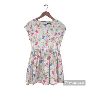 Girls Floral Bird Dress Short Sleeve Size 14/16